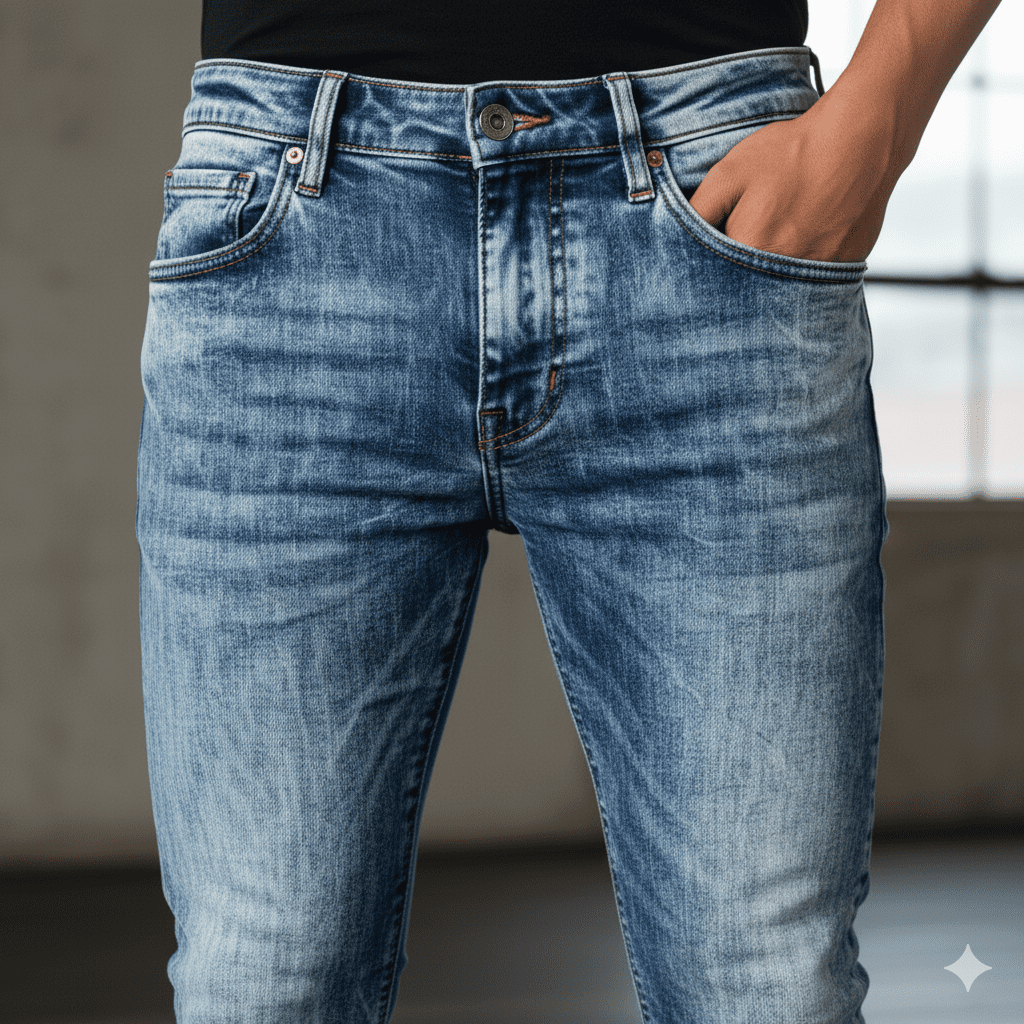 Men's Acid Wash Slim Jeans - Image 4