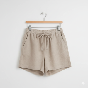 Beige Linen Shorts