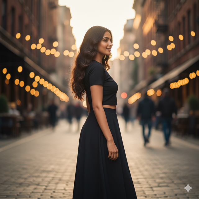 Black Crop & Skirt Set - Image 2