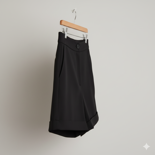 Black High-Waist Shorts - Image 2