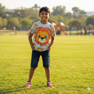 Boys' Animal Face Print T-Shirt (7-8 Years)