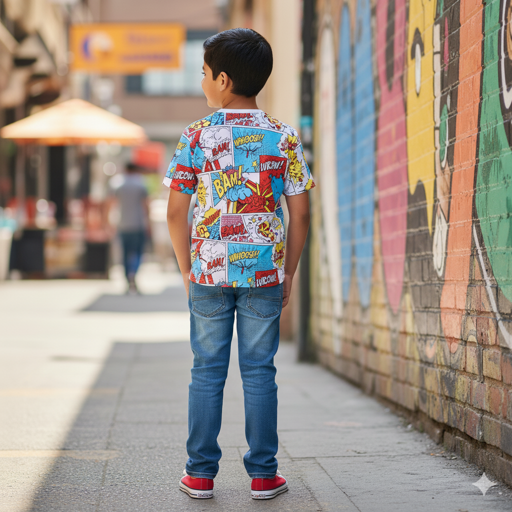 Boys' Comic Strip T-Shirt - Image 2