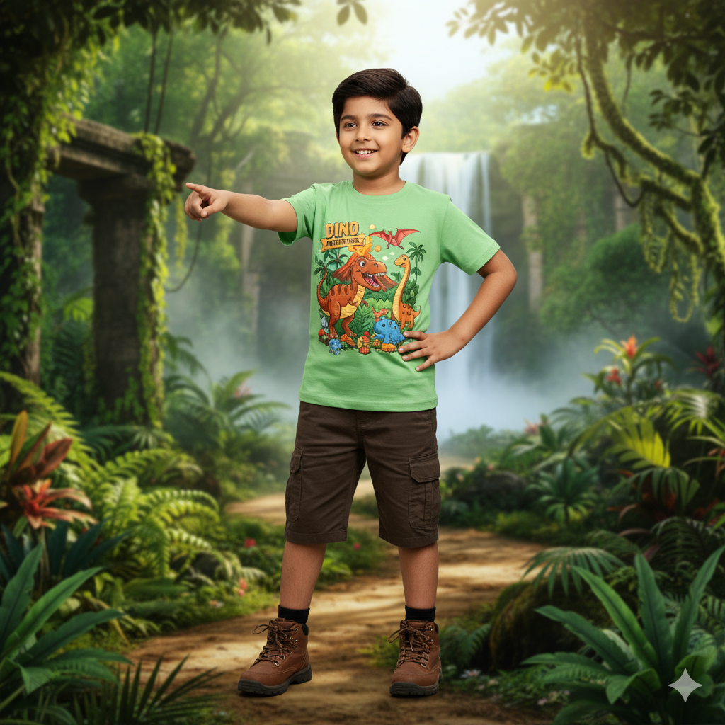 Boys' Dino Adventure T-Shirt (7-8 Years)