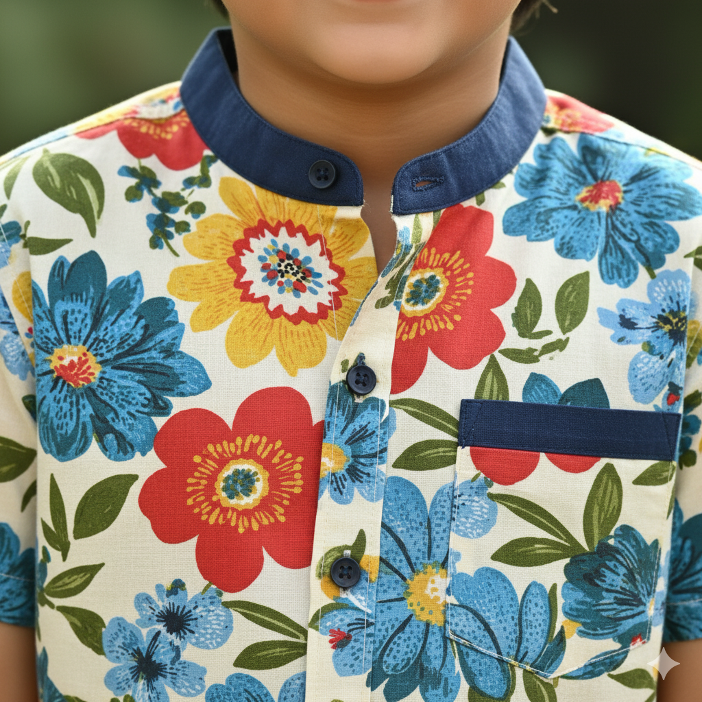 Boys' Floral Print Shirt