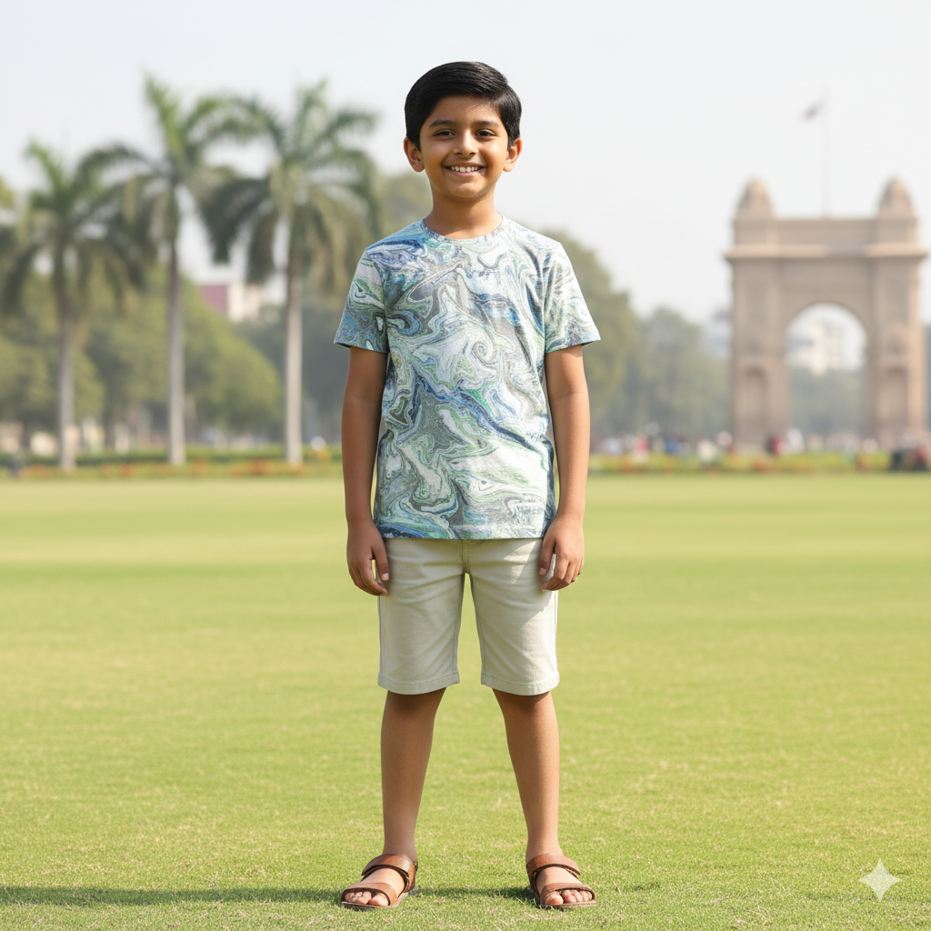 Boys' Marble Texture T-Shirt - Image 4