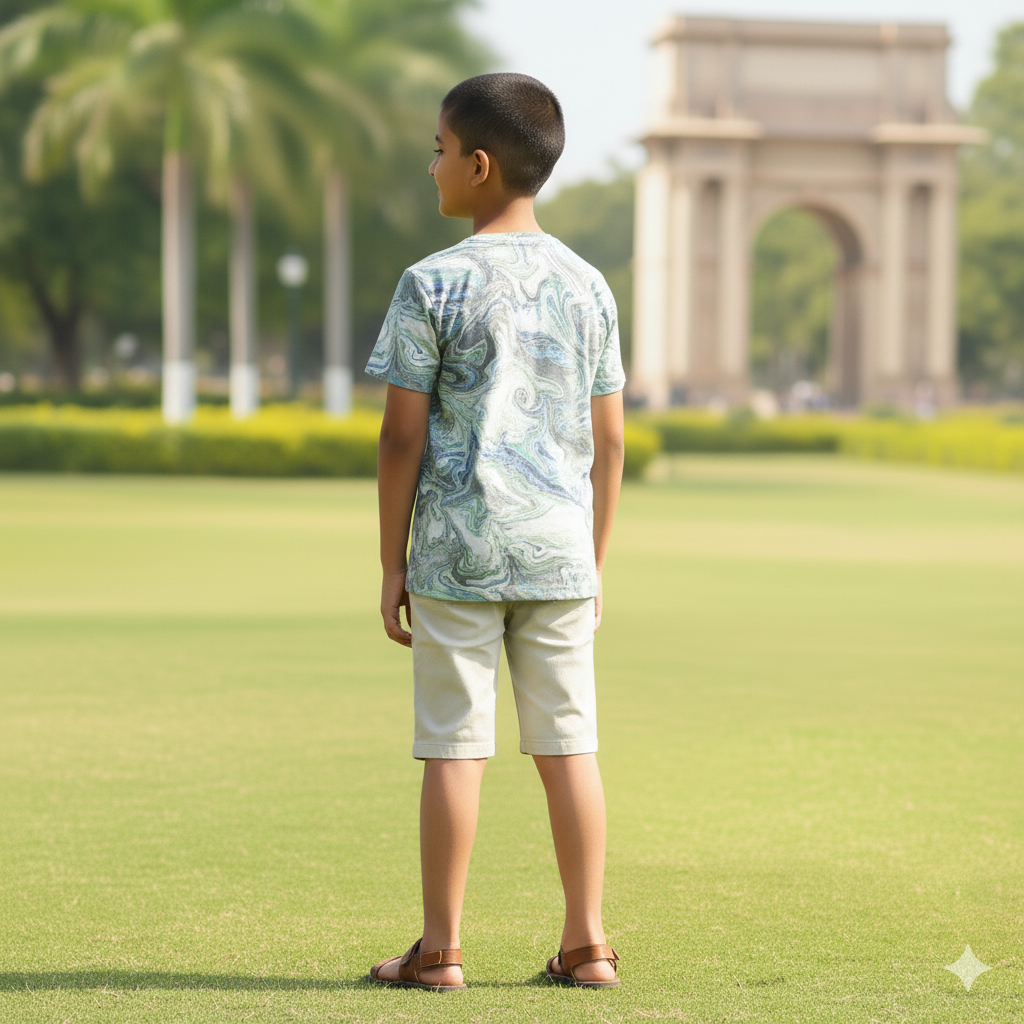 Boys' Marble Texture T-Shirt - Image 2