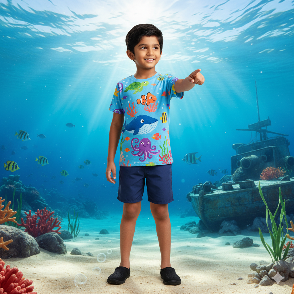 Boys' Ocean Marine T-Shirt (7-8 Years) - Image 4