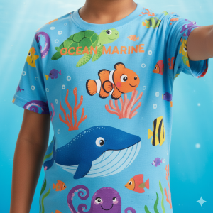 Boys' Ocean Marine T-Shirt (7-8 Years)