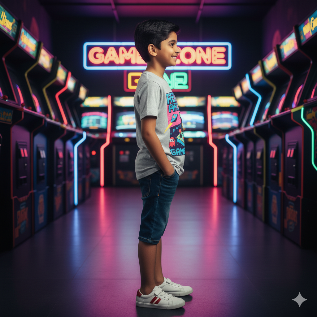 Boys' Retro Arcade Print T-Shirt (7-8 Years) - Image 3