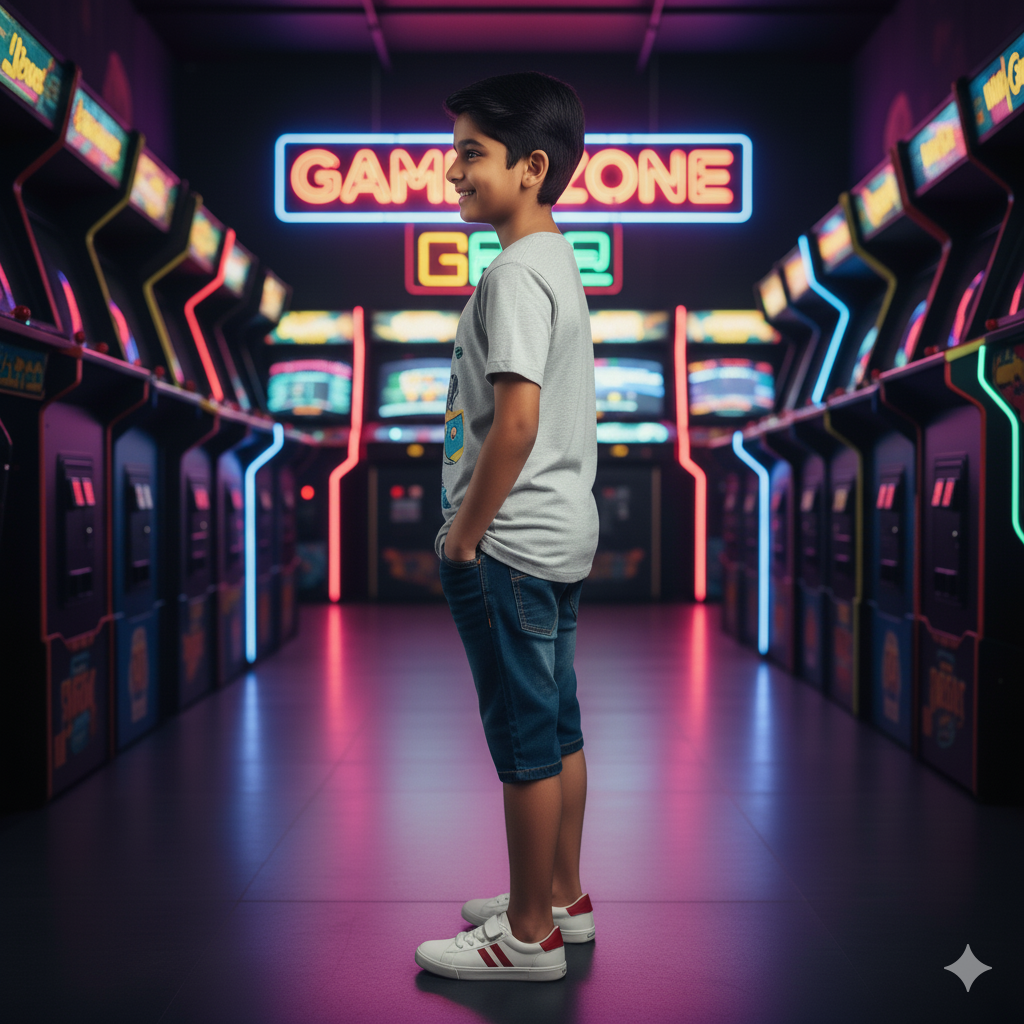 Boys' Retro Arcade Print T-Shirt (7-8 Years) - Image 2