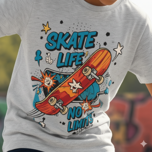 Boys' Skateboard Graphic T-Shirt (9-10 years)