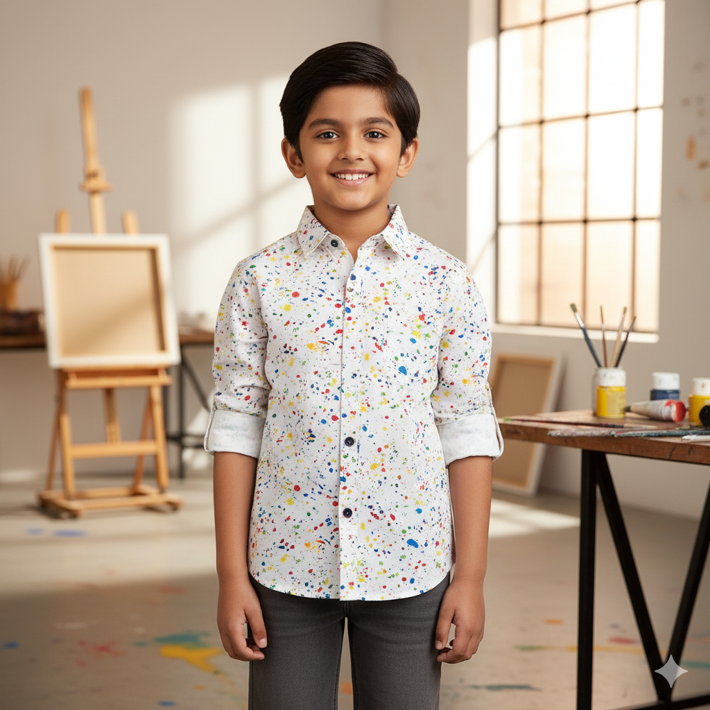 Boys' Splatter Design Shirt - Image 4