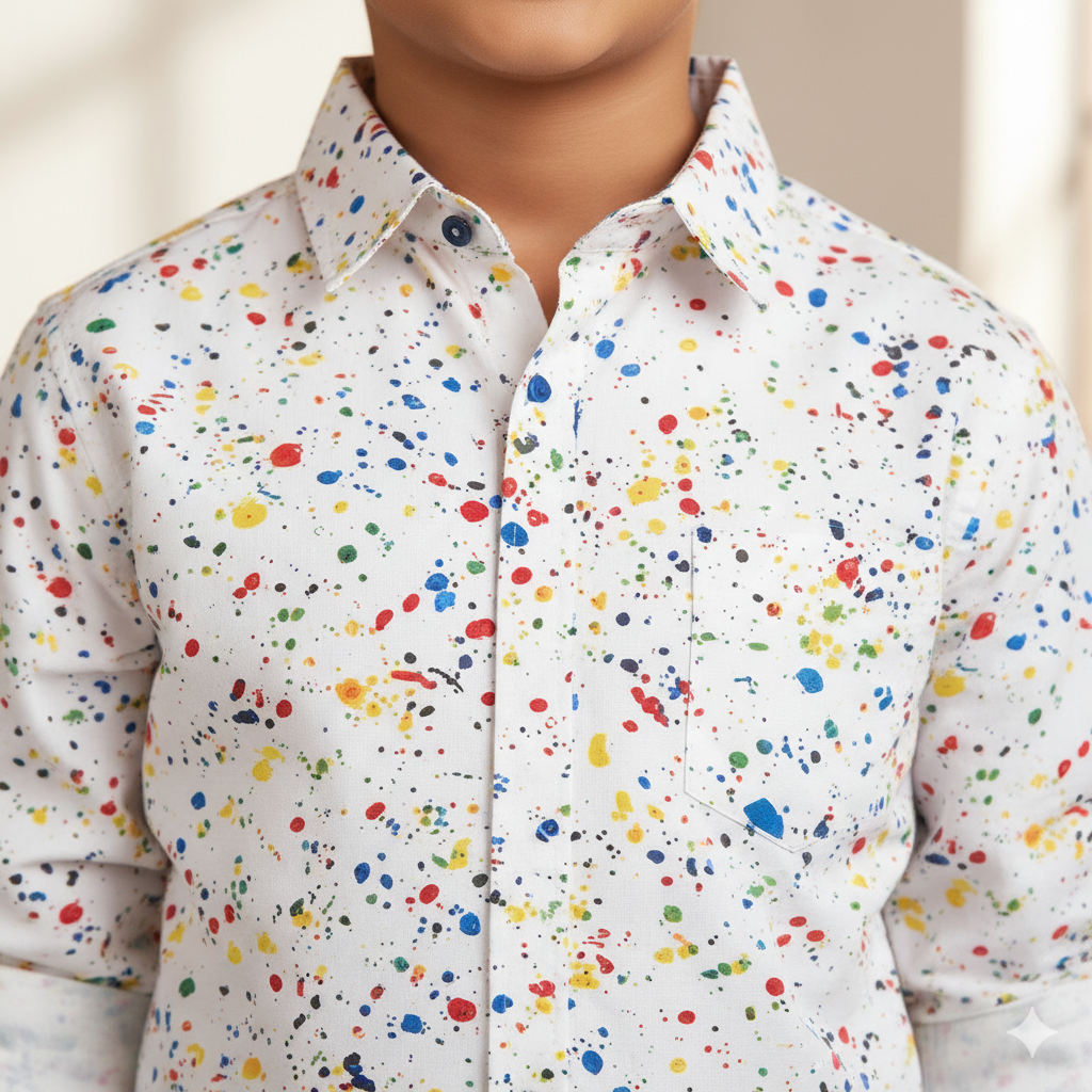 Boys' Splatter Design Shirt
