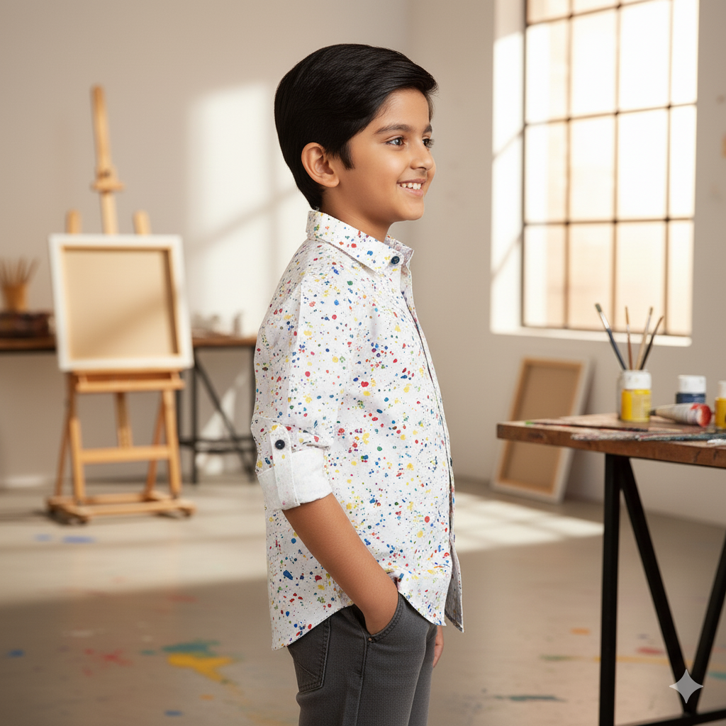 Boys' Splatter Design Shirt - Image 3