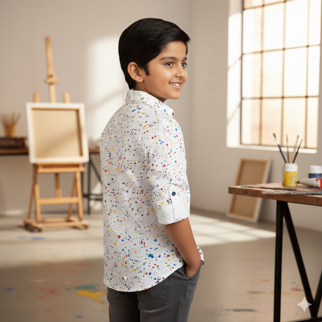 Boys' Splatter Design Shirt - Image 2