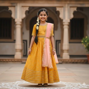 Chanderi Lehenga Choli with Gota