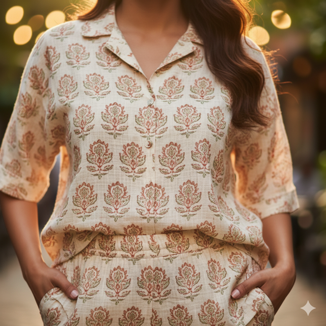 Cream Linen Co-ord Outfit - Image 3