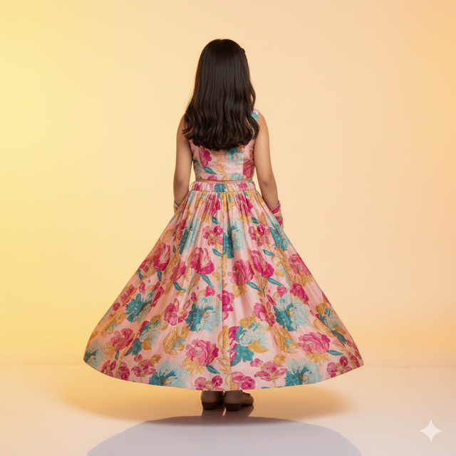 Digital Print Silk Lehenga - Image 4