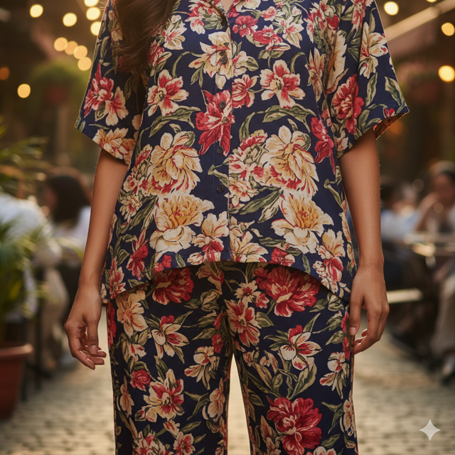 Floral Rayon Co-ord Set - Image 3