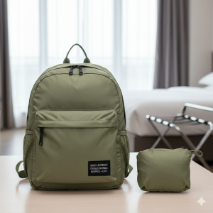 Unisex Lightweight Foldable Backpack - Olive