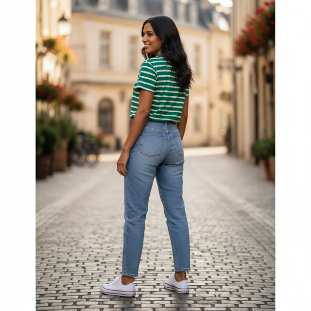 Green Striped Tee - Image 2