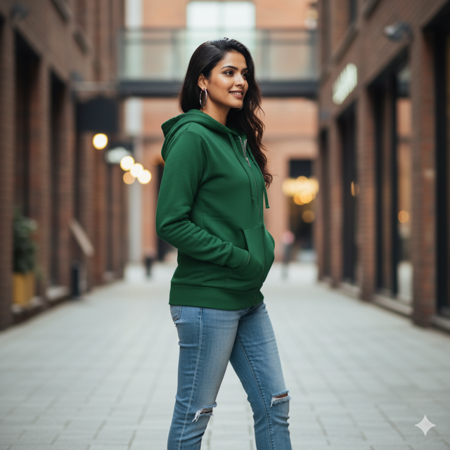 Green Zip Hoodie - Image 2