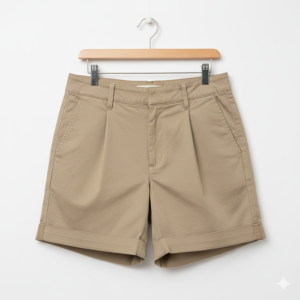 Khaki Cotton Shorts
