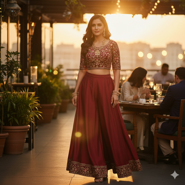 Maroon Ethnic Co-ord Set - Image 2