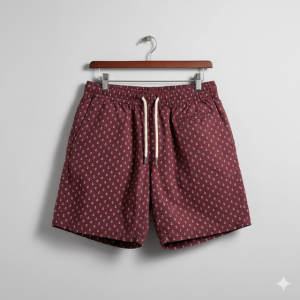 Maroon Printed Shorts