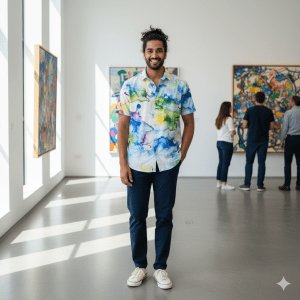 Men's Abstract Watercolor Shirt