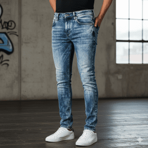 Men's Acid Wash Slim Jeans