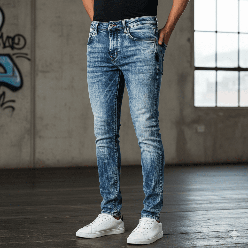 Men's Acid Wash Slim Jeans