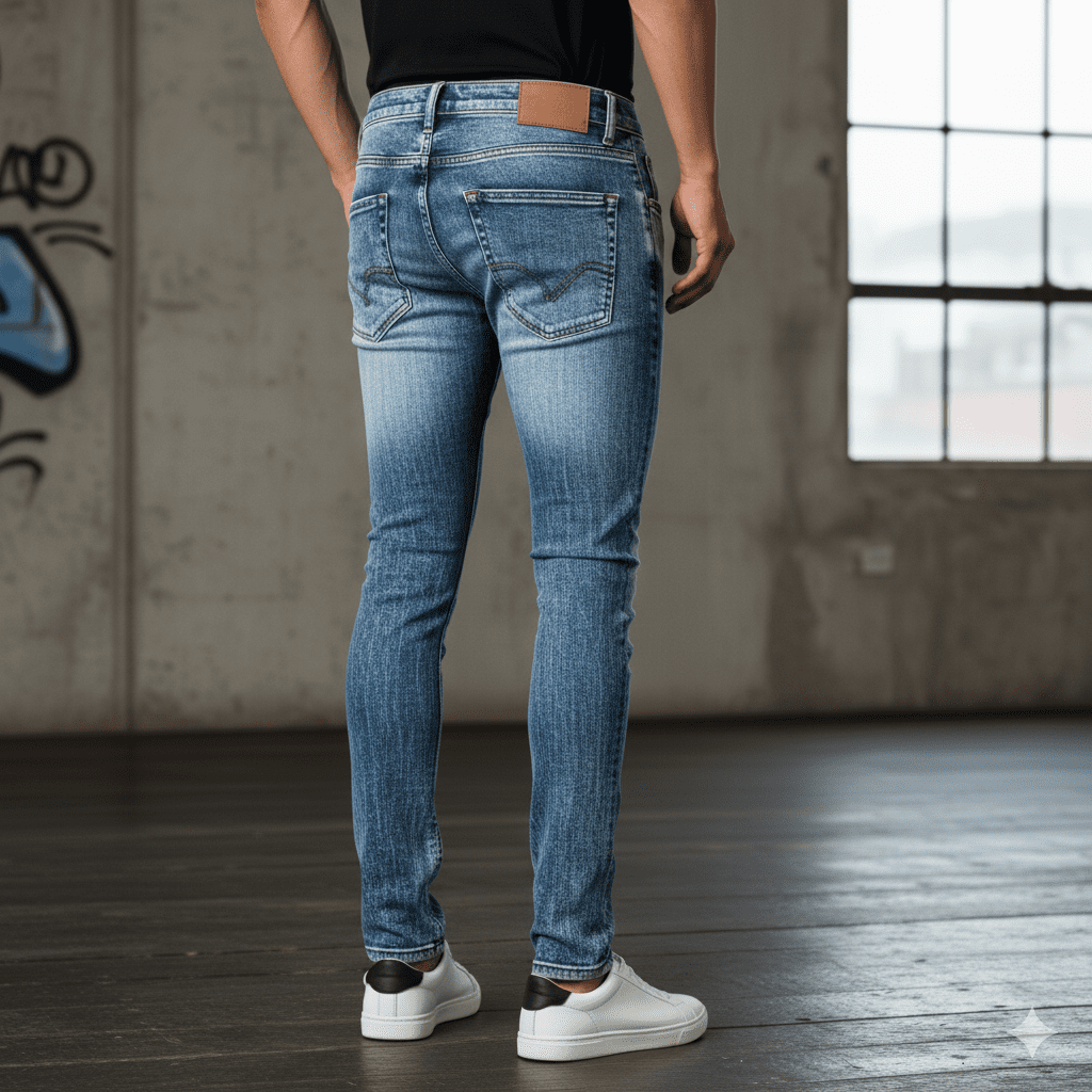 Men's Acid Wash Slim Jeans - Image 2