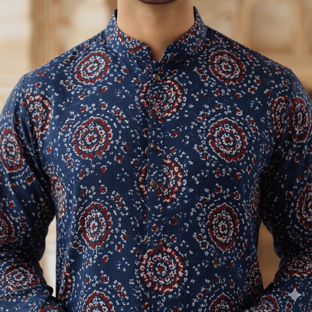 Men's Bandhani Print Kurta - Image 3