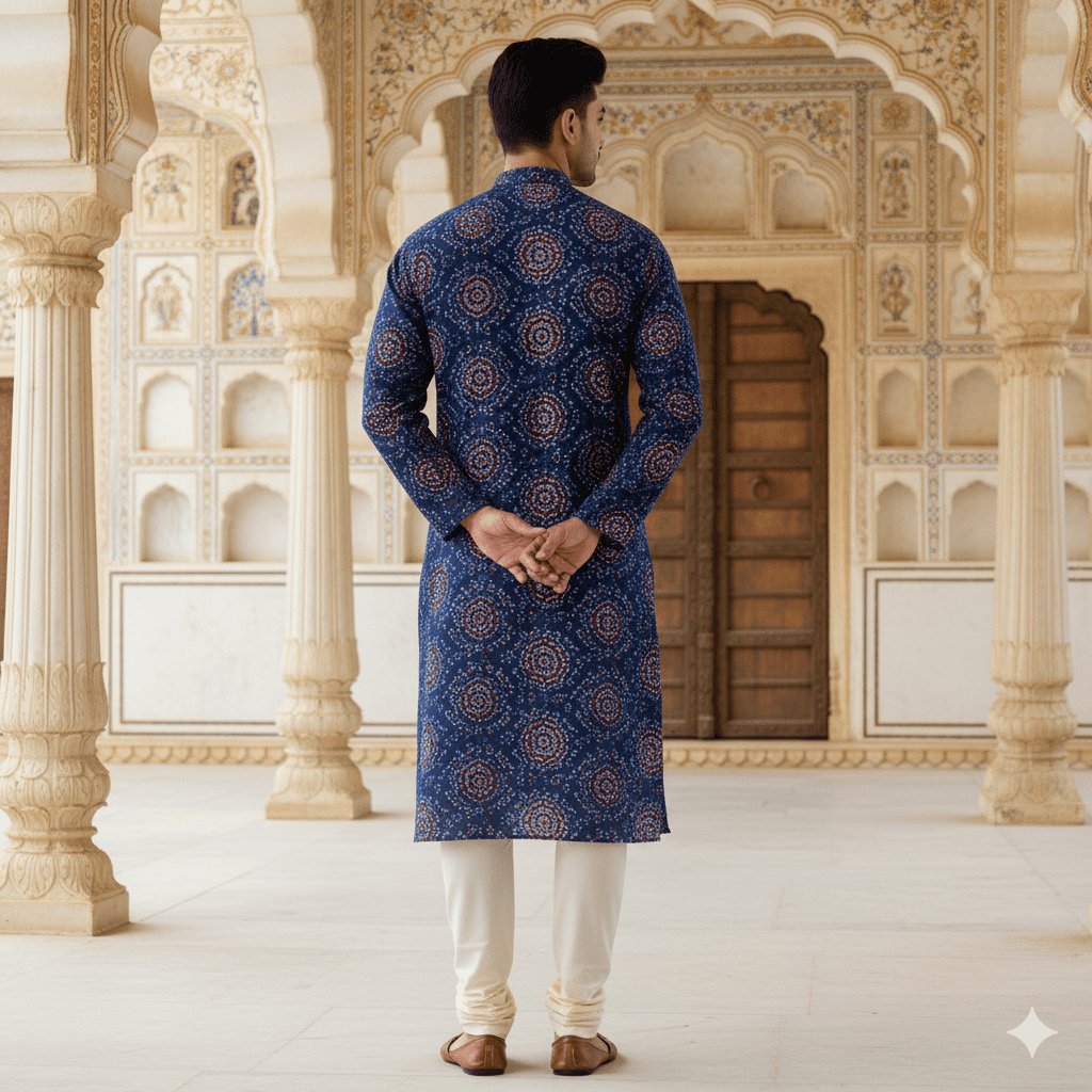 Men's Bandhani Print Kurta - Image 2