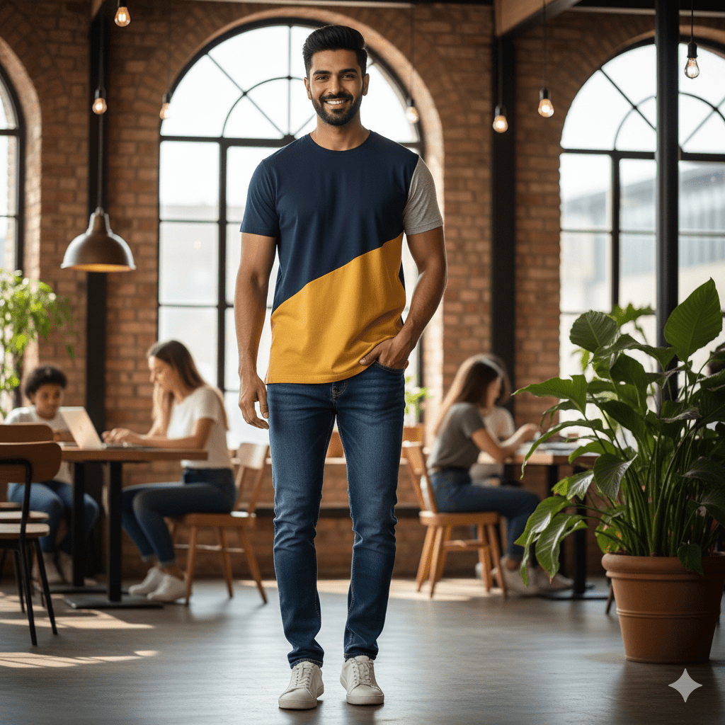 Men's Color Block Panel T-Shirt - Image 4