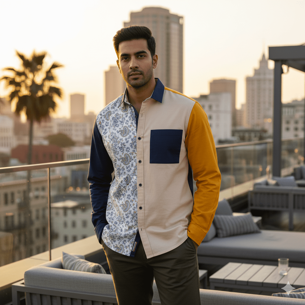 Men's Color Block Shirt