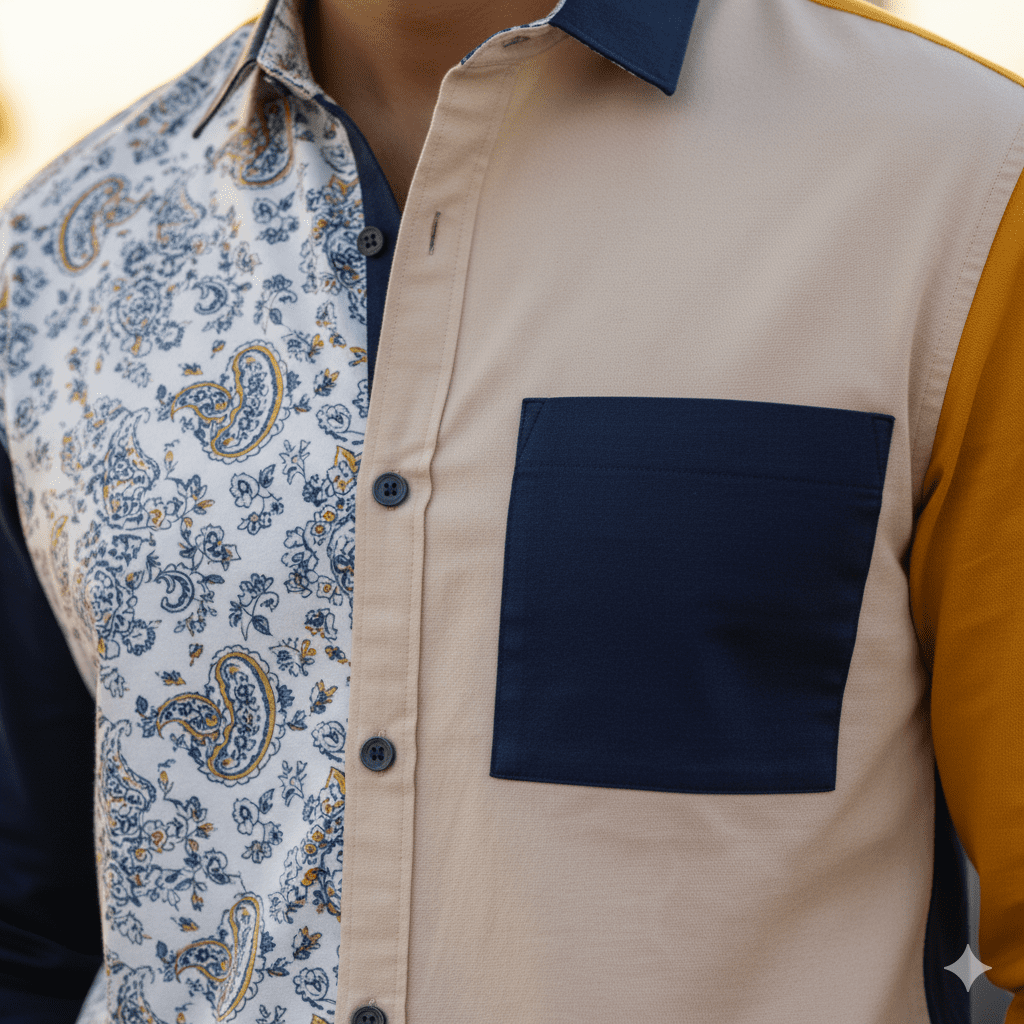 Men's Color Block Shirt - Image 2