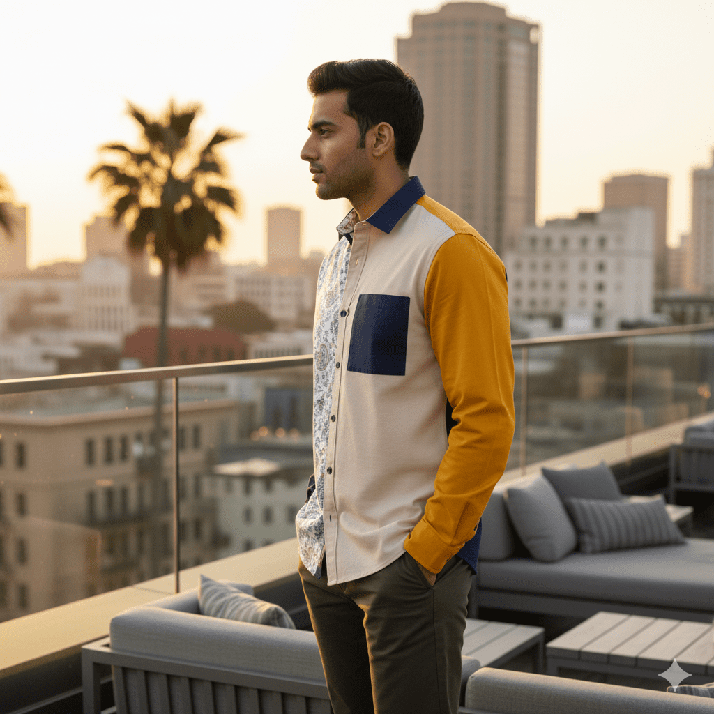 Men's Color Block Shirt - Image 3