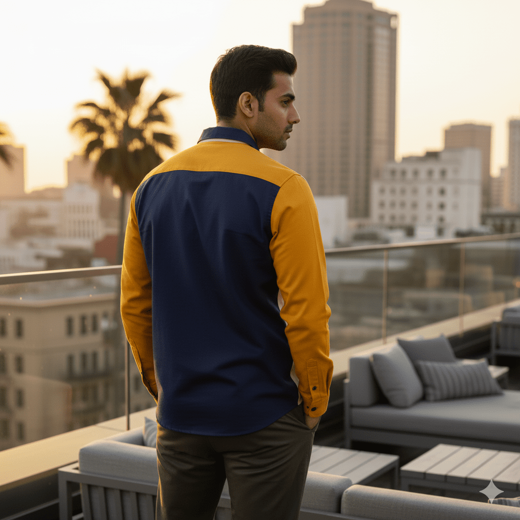 Men's Color Block Shirt - Image 4