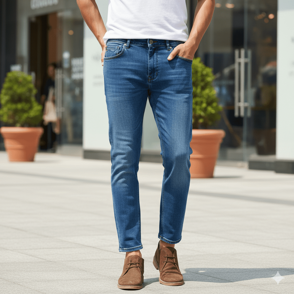 Men's Cropped Tapered Jeans - Image 4