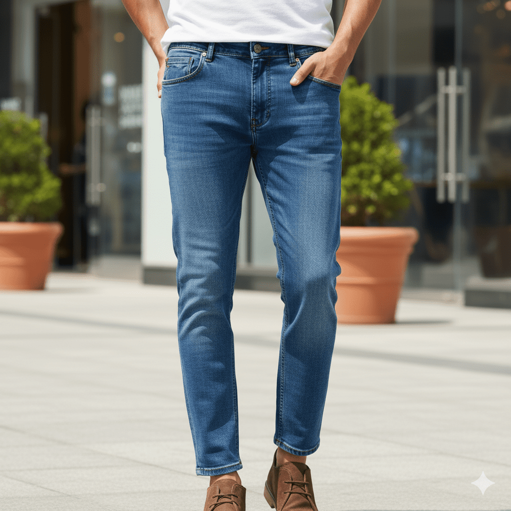 Men's Cropped Tapered Jeans