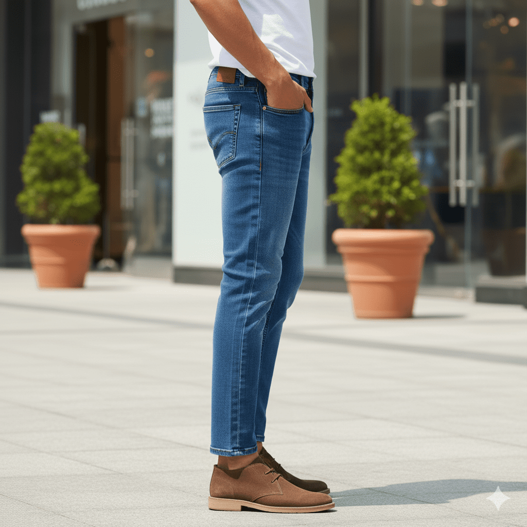 Men's Cropped Tapered Jeans - Image 3