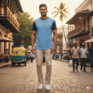 Men's Dotted Half-Sleeve T-Shirt