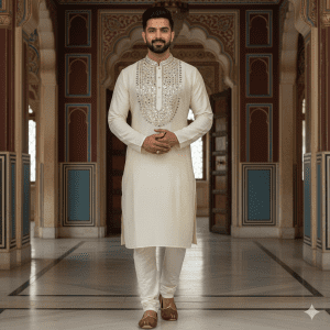 Men's Embellished Yoke Kurta