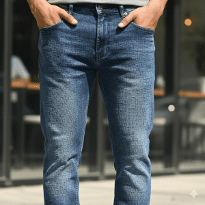 Men's Embossed Pattern Jeans