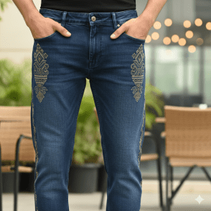Men's Embroidered Detail Jeans