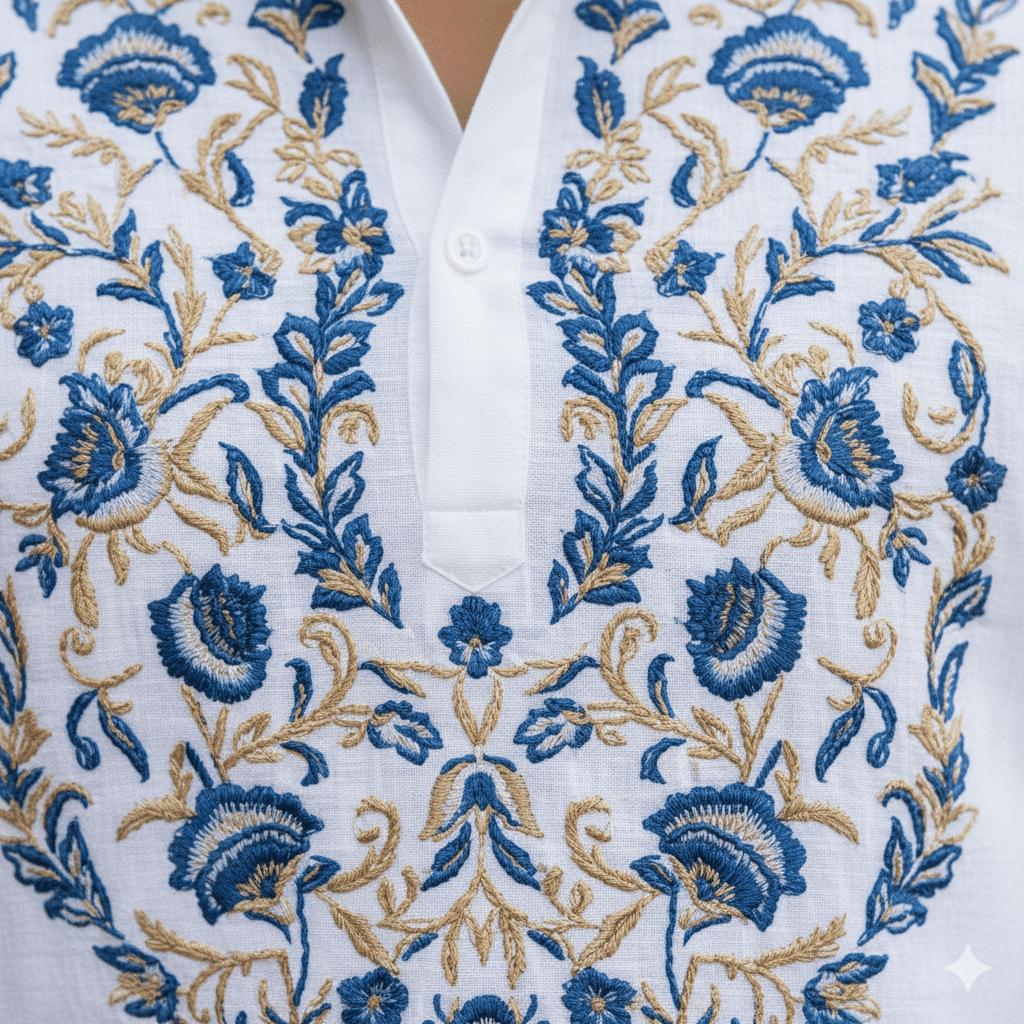 Men's Floral Embroidery Shirt - Image 4