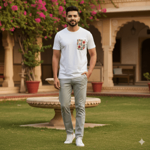 Men's Floral Pocket Print T-Shirt