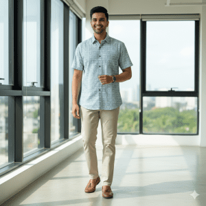 Men's Geometric Grid Shirt